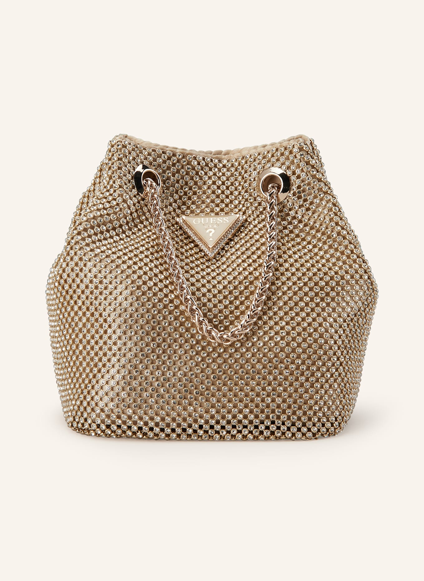GUESS Beuteltasche ZALINA mit Schmucksteinen: GOLD