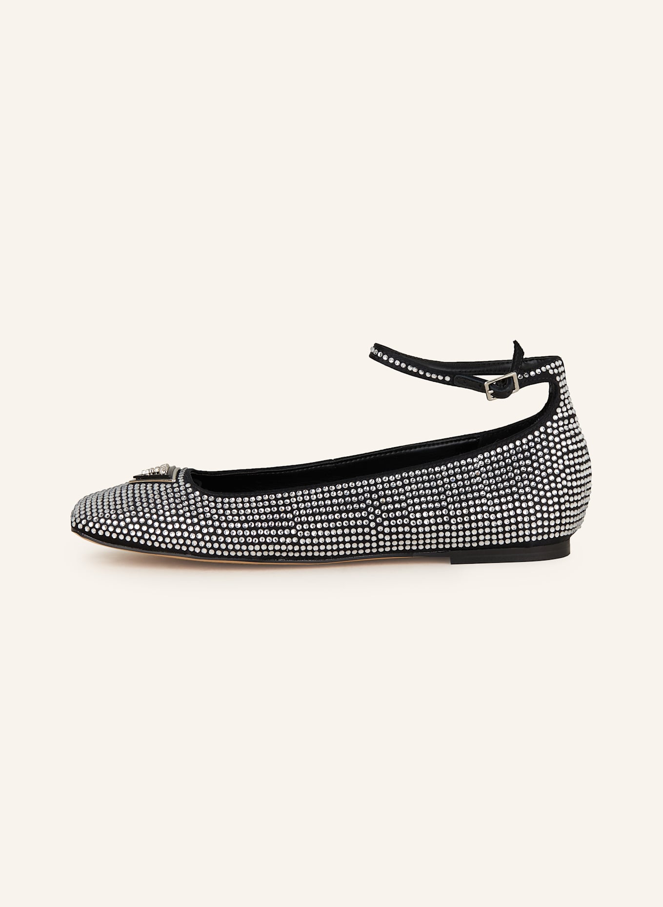 GUESS Slingballerinas mit Schmucksteinen: SILBER/ SCHWARZ