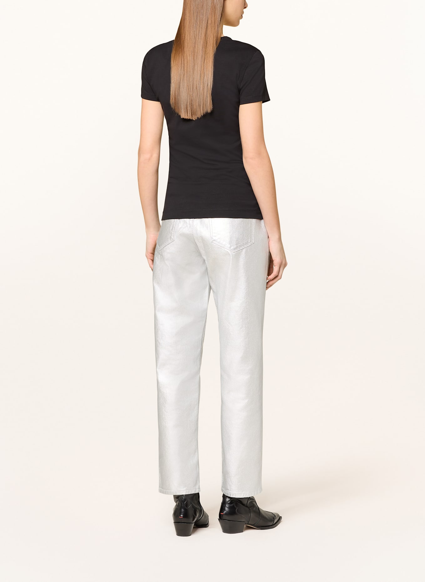 GUESS T-shirt with decorative gems: BLACK/ SILVER