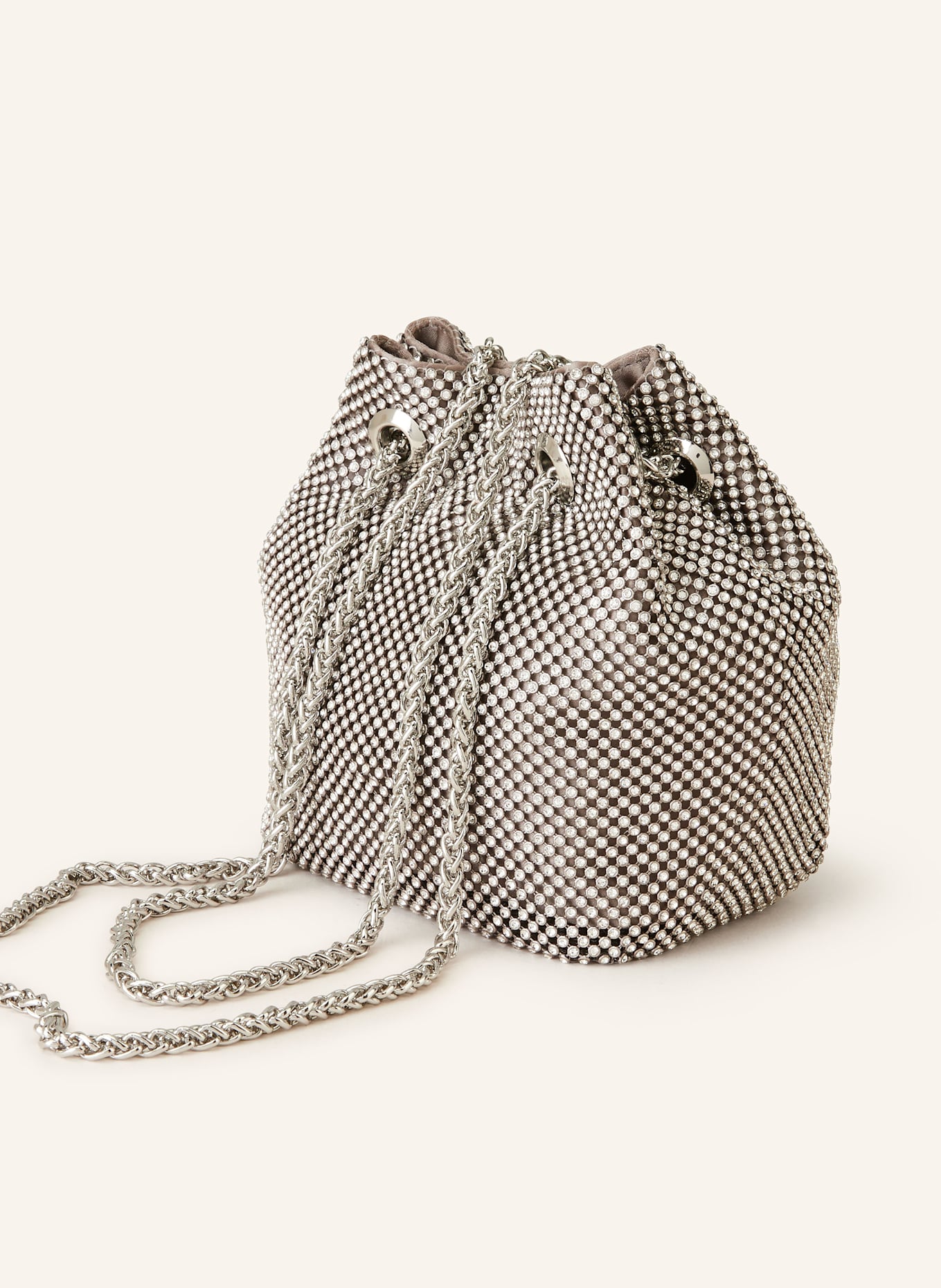 GUESS Handtasche ZALINA mit Schmucksteinen: SILBER