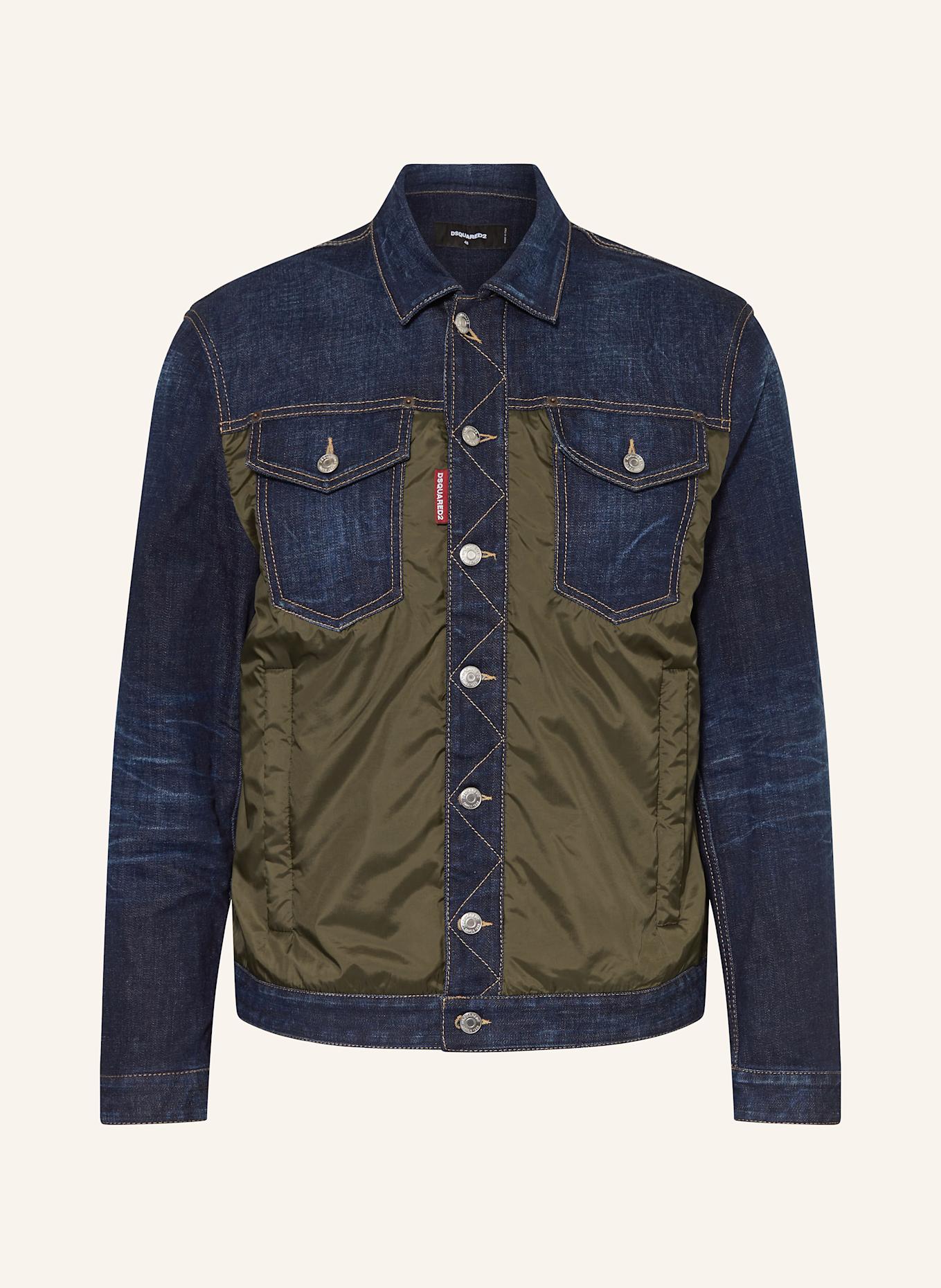 DSQUARED2 Jacke im Materialmix: DUNKELBLAU / KHAKI