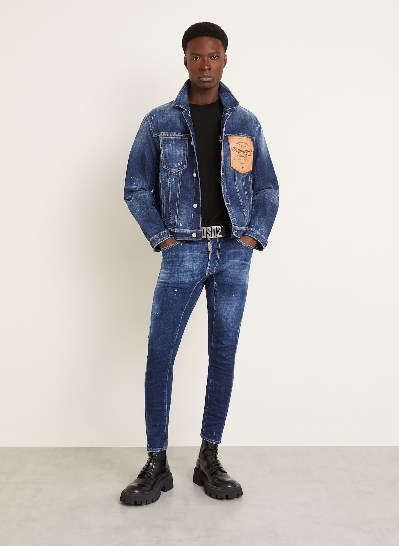DSQUARED2 TIDY BIKER jeans in 470 navy blue DSQUARED2 TIDY BIKER jeans in 470 navy blue