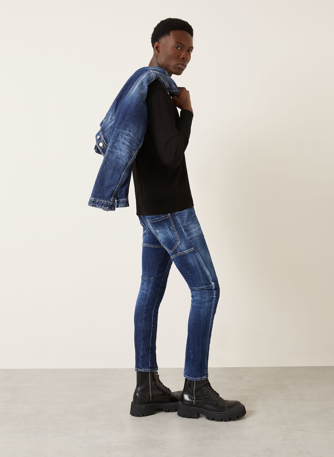 DSQUARED2 Jeans TIDY BIKER: 470 NAVY BLUE