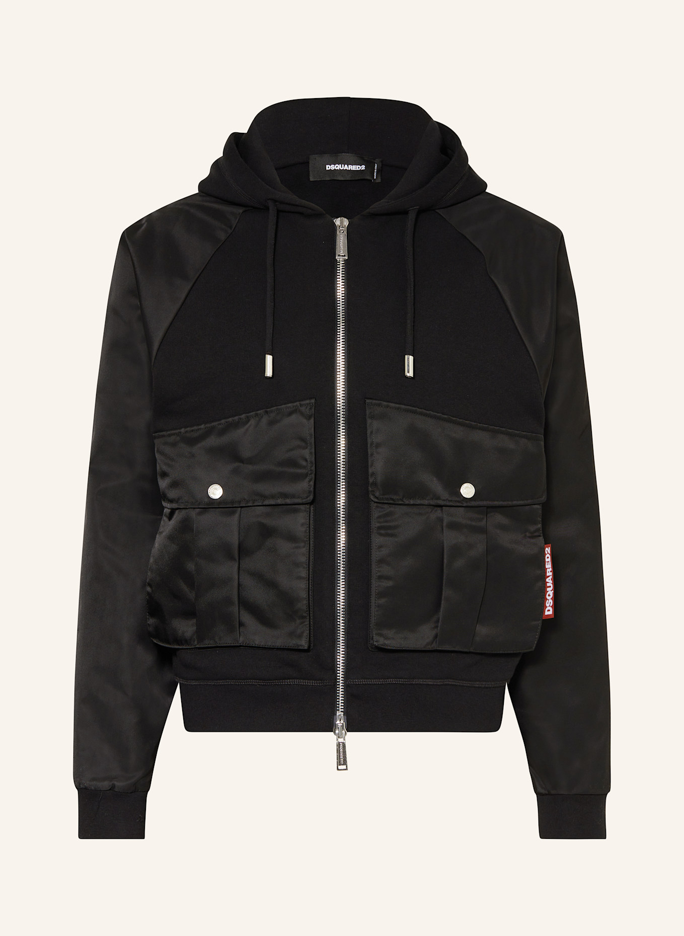 DSQUARED2 Jacke im Materialmix: SCHWARZ
