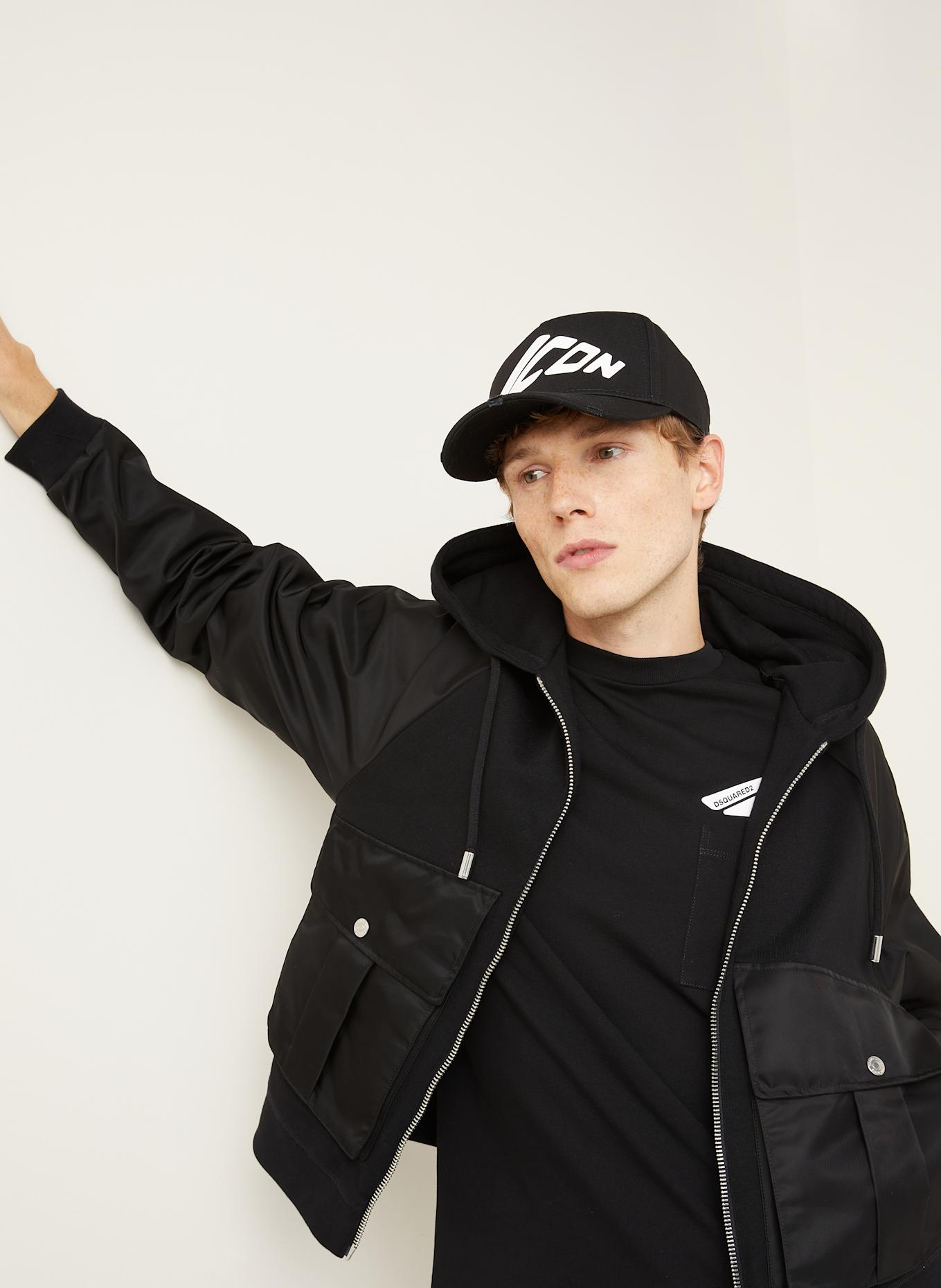 DSQUARED2 Jacke im Materialmix: SCHWARZ