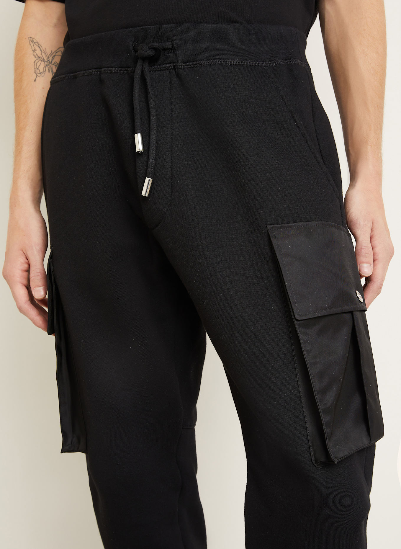 DSQUARED2 Sweatpants im Materialmix: SCHWARZ