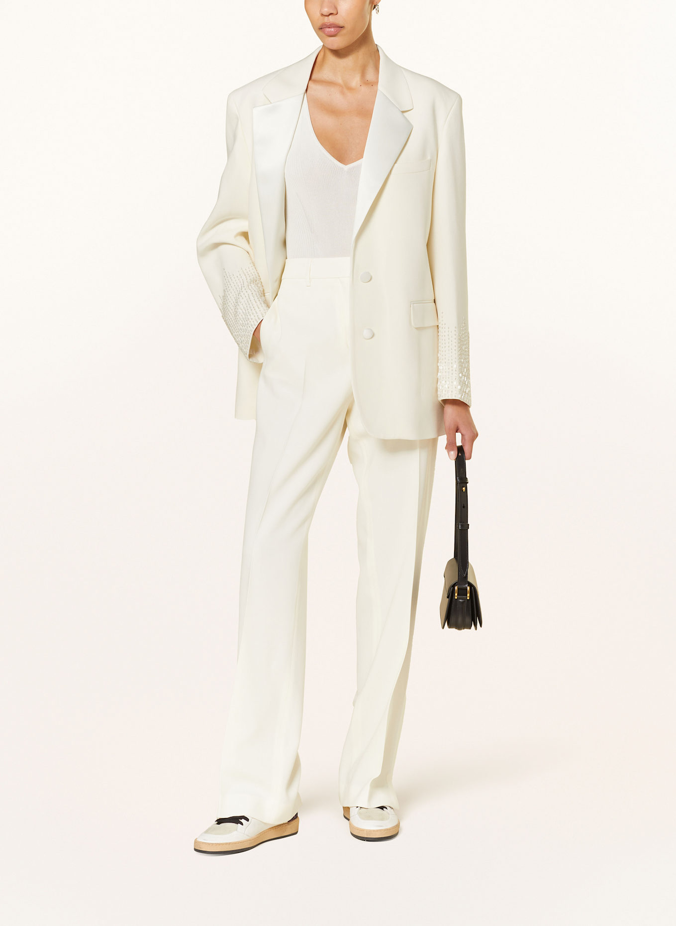 GOLDEN GOOSE Blazer mit Schmucksteinen: CREME
