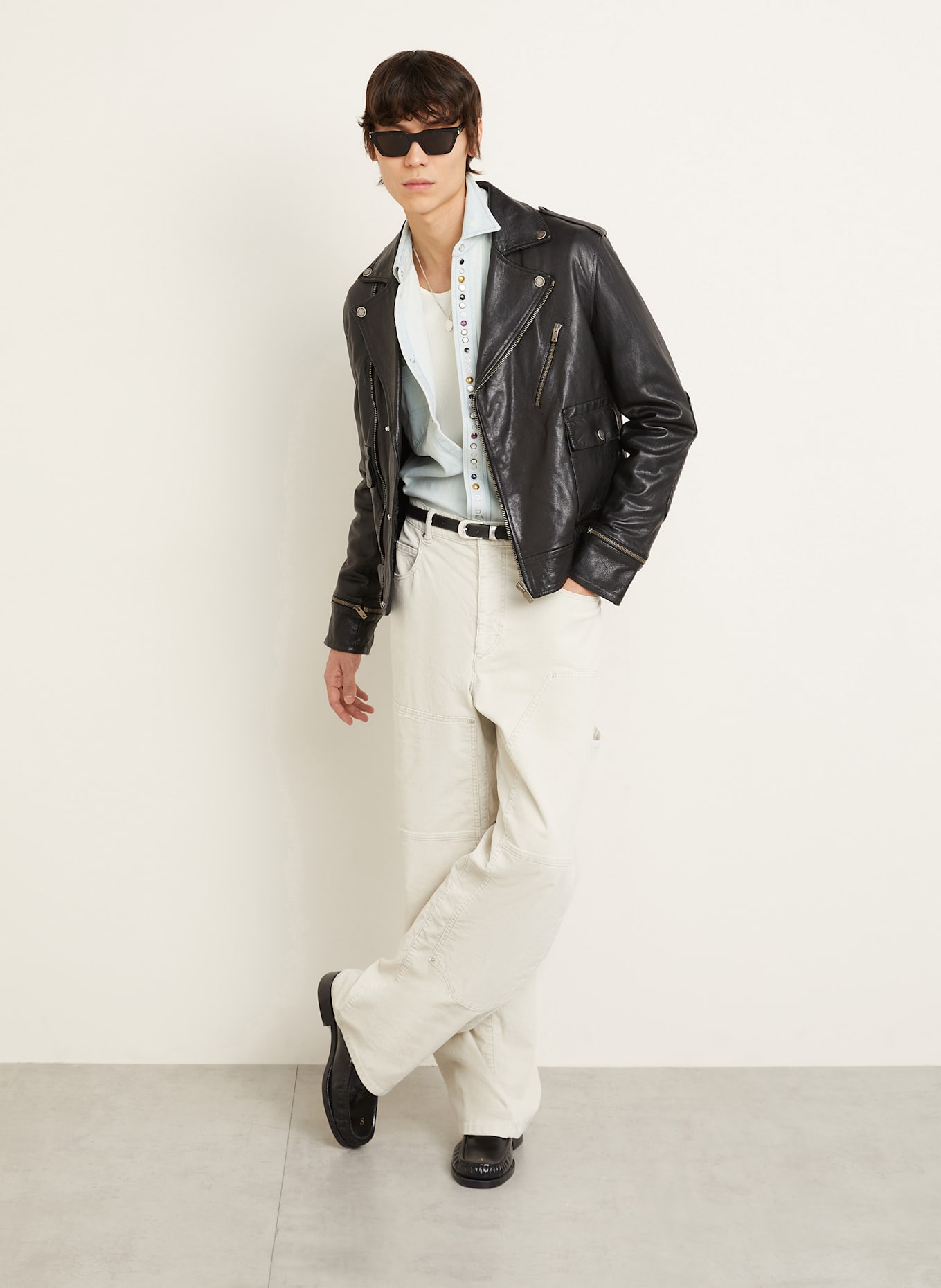 GOLDEN GOOSE Lederjacke JOURNEY: SCHWARZ