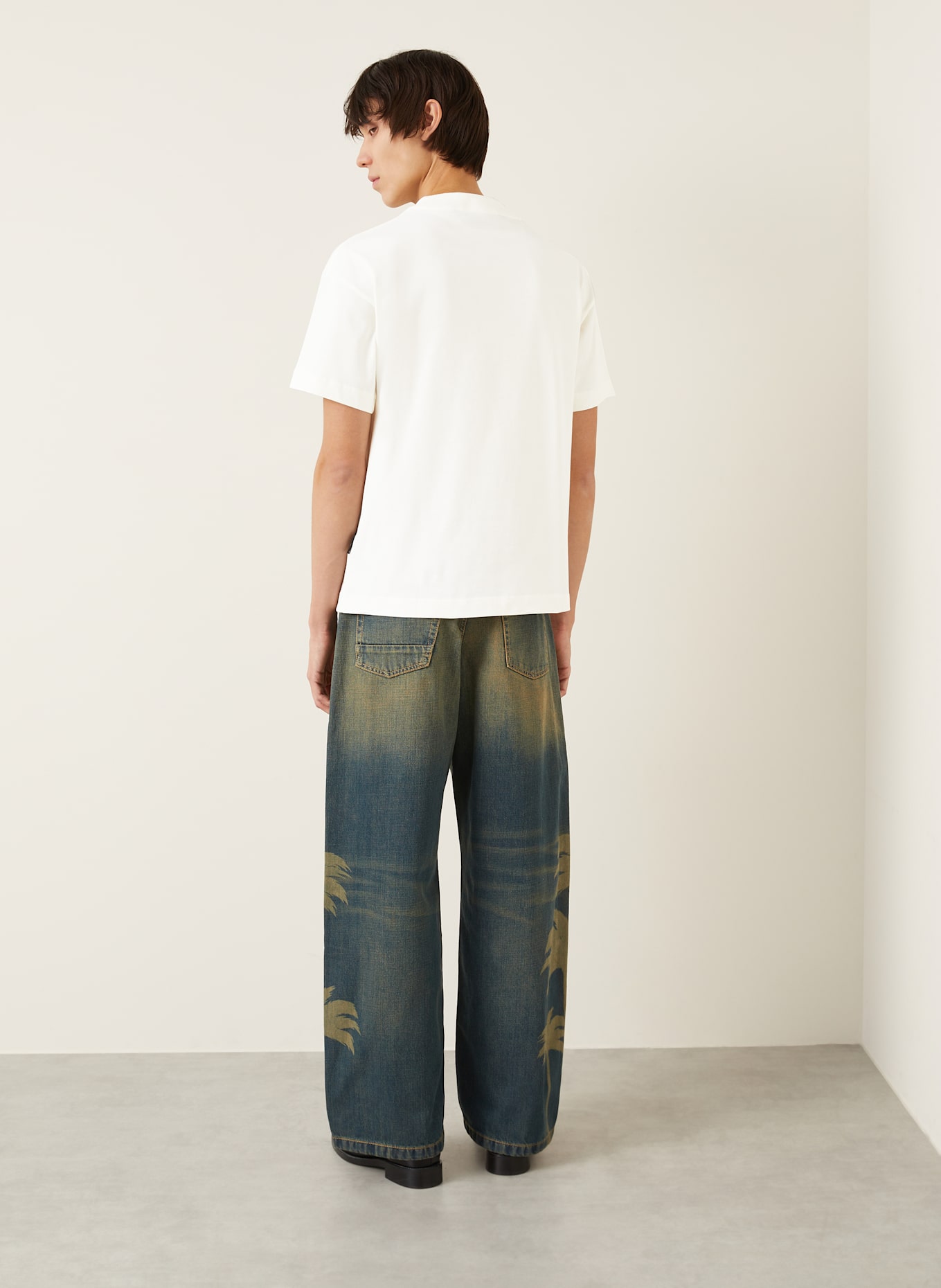 Palm Angels T-shirt: ECRU/ CZARNY