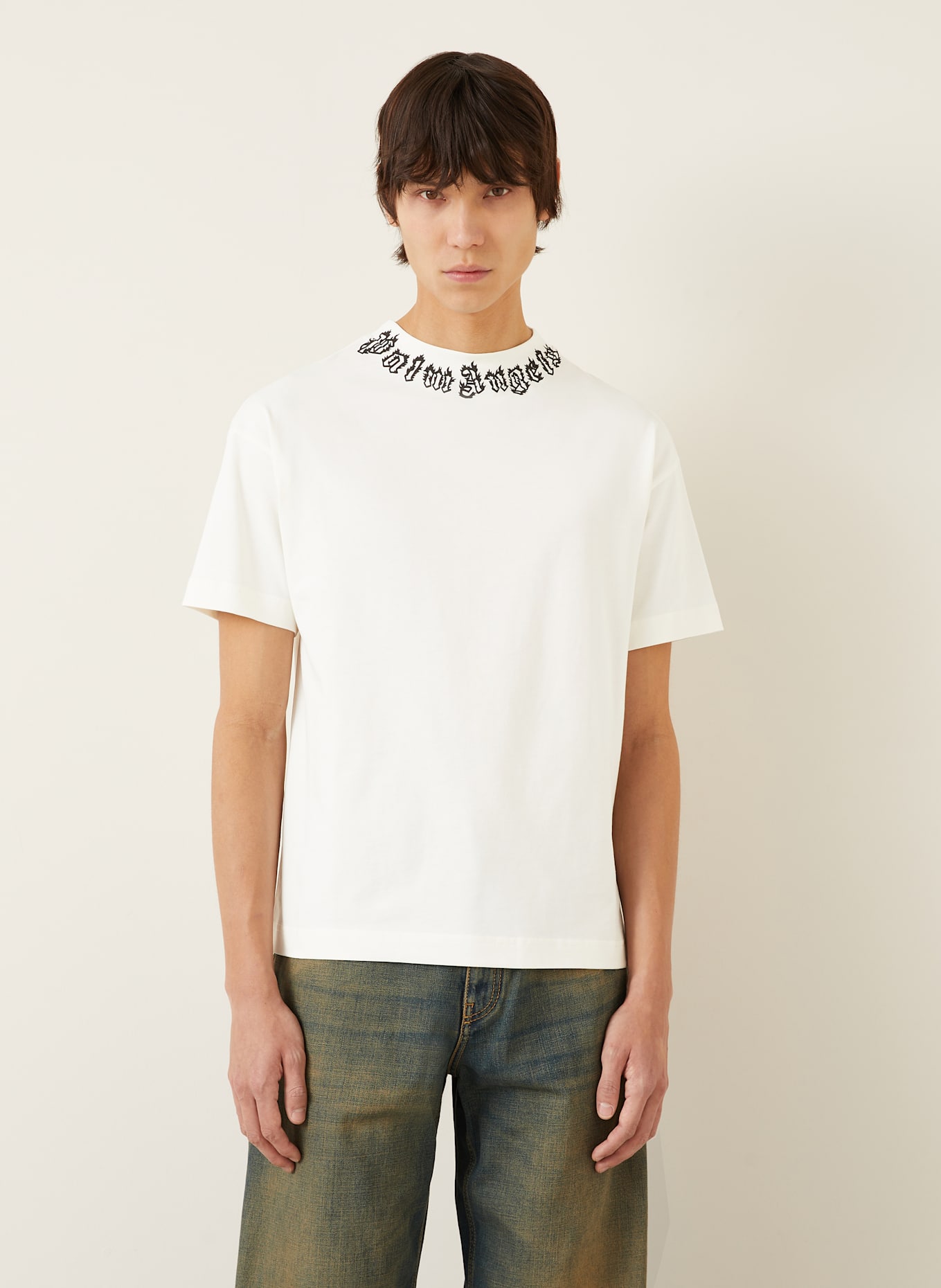 Palm Angels T-shirt: ECRU/ CZARNY