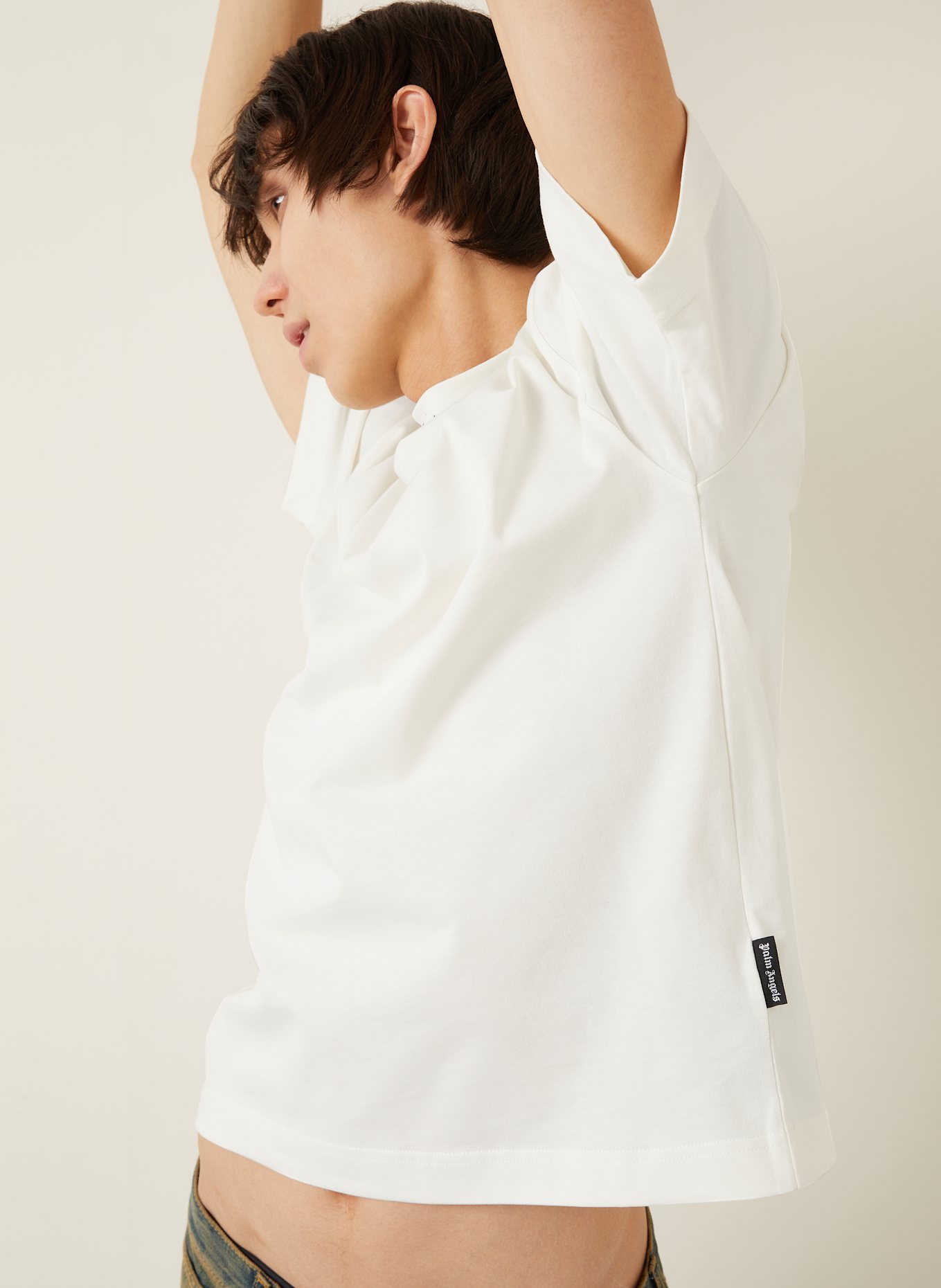 Palm Angels T-shirt: ECRU/ CZARNY
