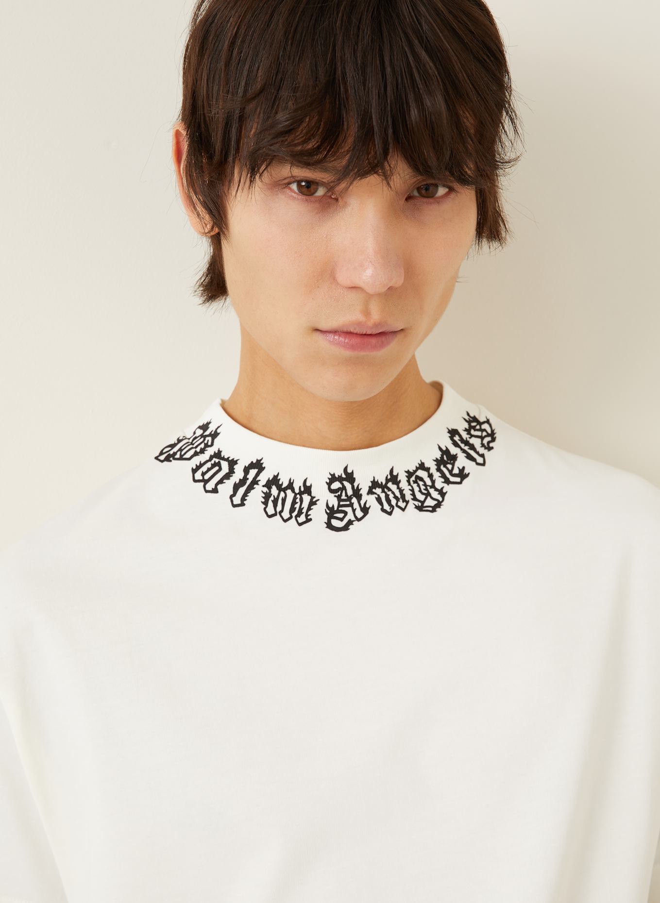 Palm Angels T-shirt: ECRU/ CZARNY