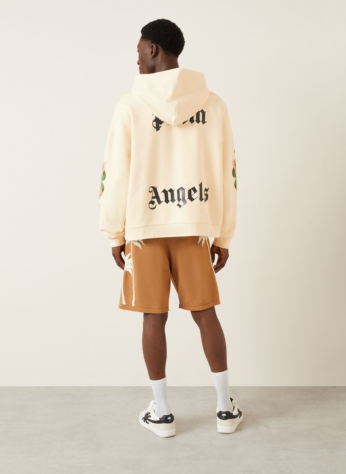 Palm Angels Bluza z kapturem: ECRU/ CZARNY