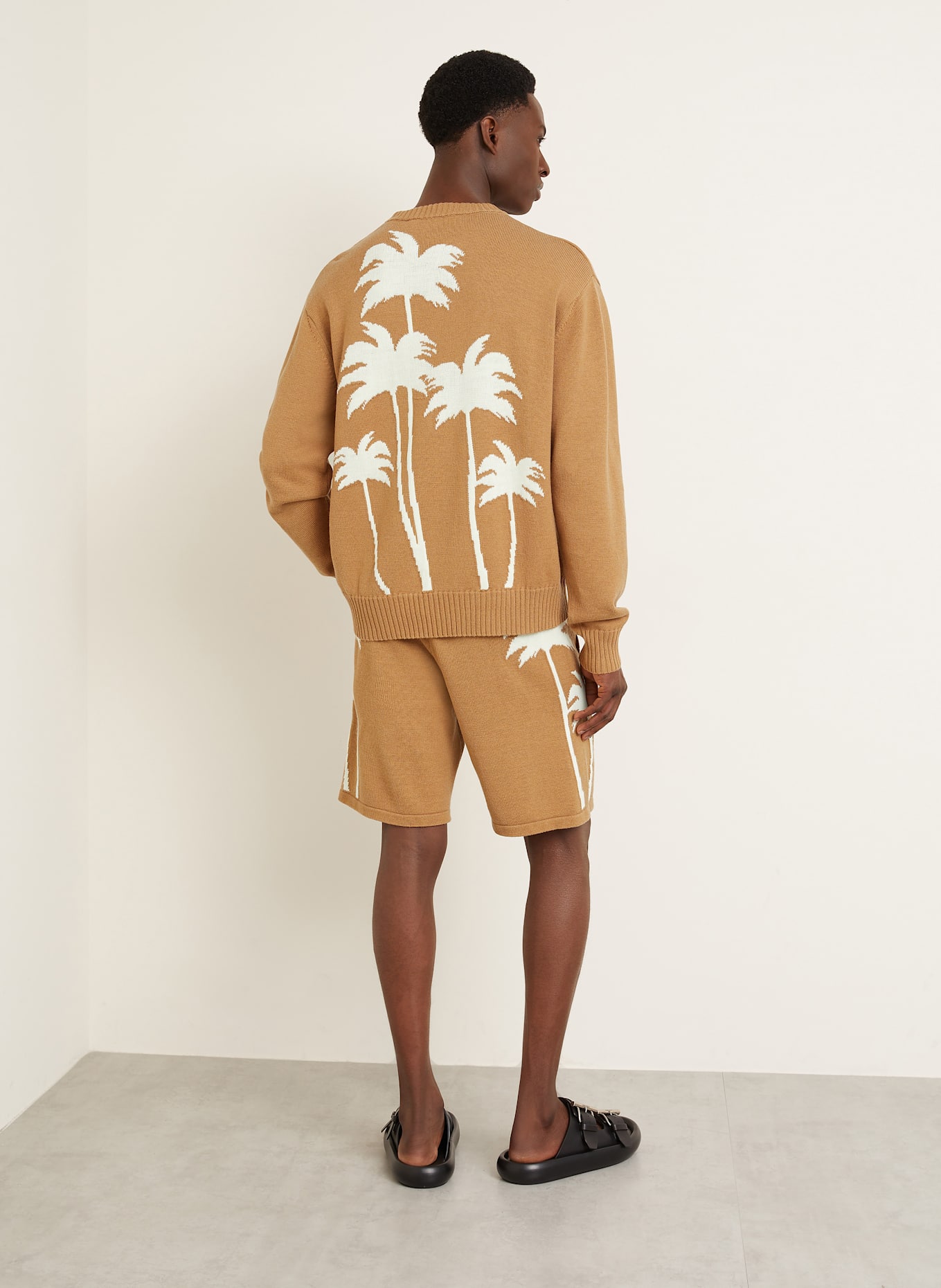 Palm Angels Szorty z dzianiny: BEŻOWY/ ECRU