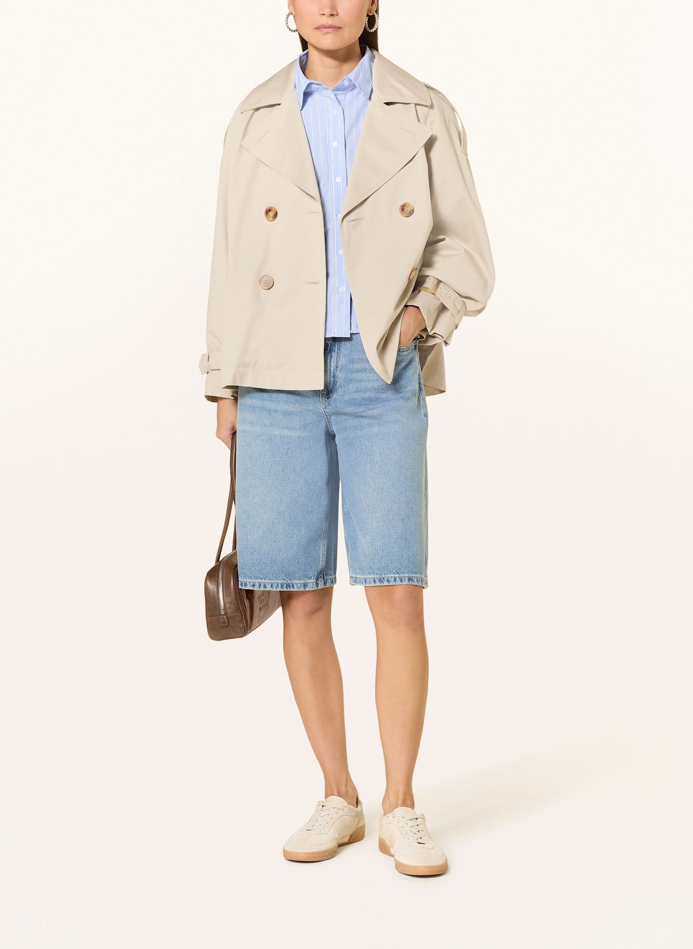 MARELLA Cropped trenčkot: KRÉMOVÁ