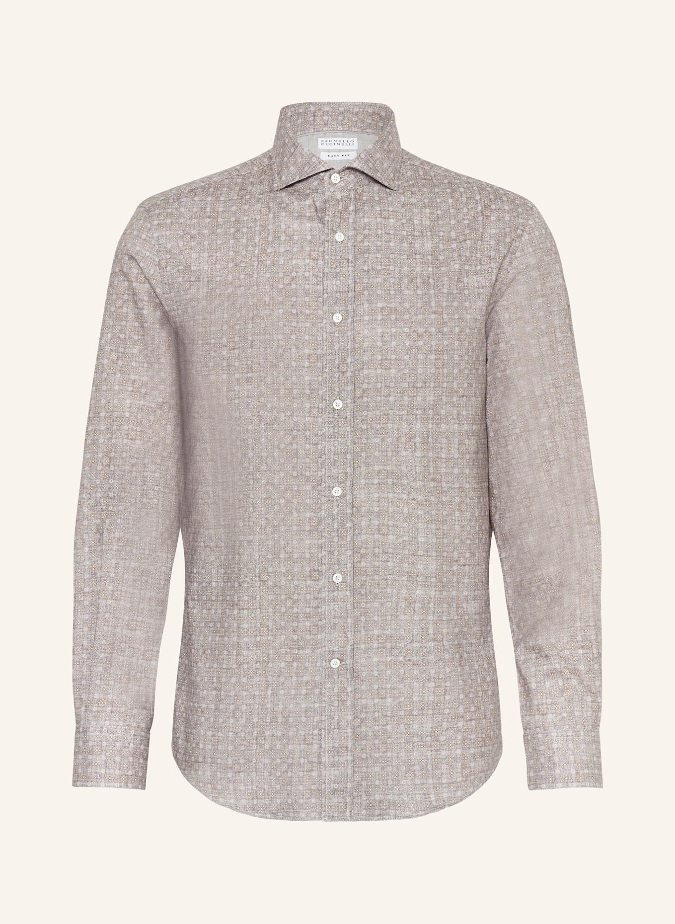 BRUNELLO CUCINELLI Shirt regular fit, Color: GRAY/ BROWN (Image 1)
