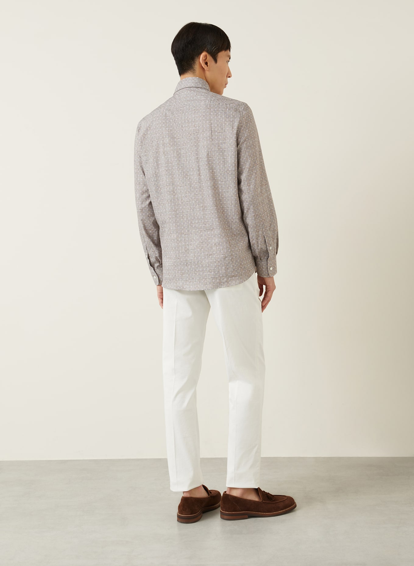 BRUNELLO CUCINELLI Shirt regular fit, Color: GRAY/ BROWN (Image 3)