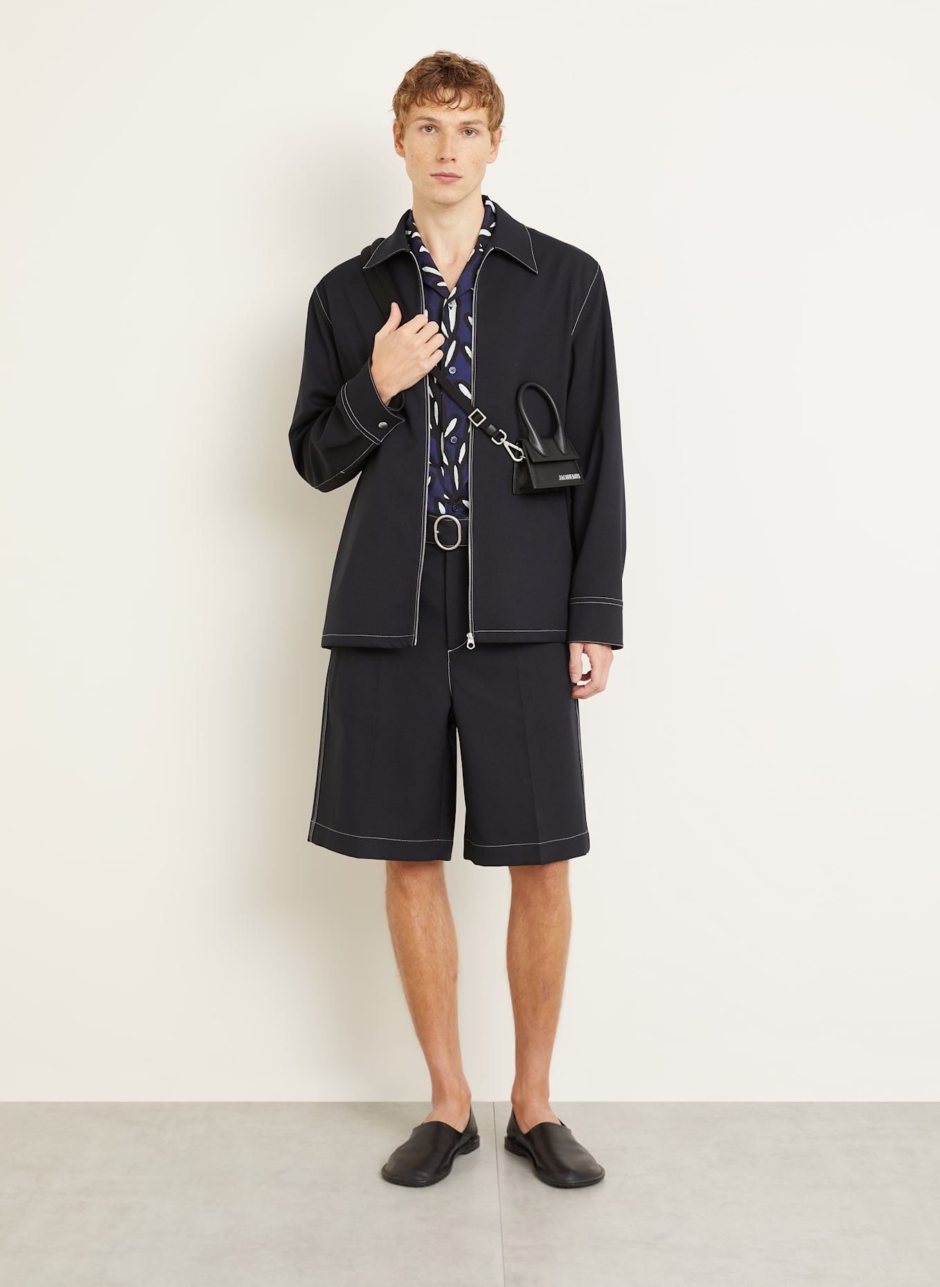 JACQUEMUS Resorthemd LA CHEMISE JEAN Comfort Fit, Farbe: DUNKELBLAU/ SCHWARZ/ WEISS (Bild 2)
