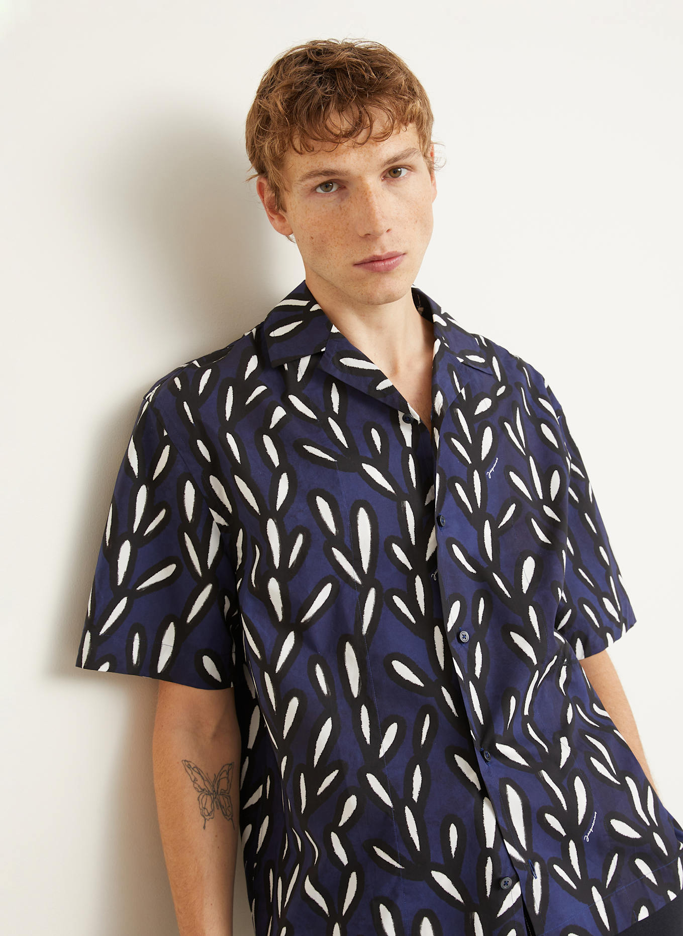 JACQUEMUS Resorthemd LA CHEMISE JEAN Comfort Fit, Farbe: DUNKELBLAU/ SCHWARZ/ WEISS (Bild 5)