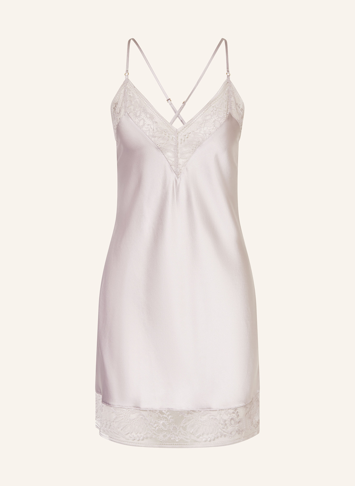 Aubade Nachthemd MIDNIGHT WHISPER aus Seide: HELLGRAU
