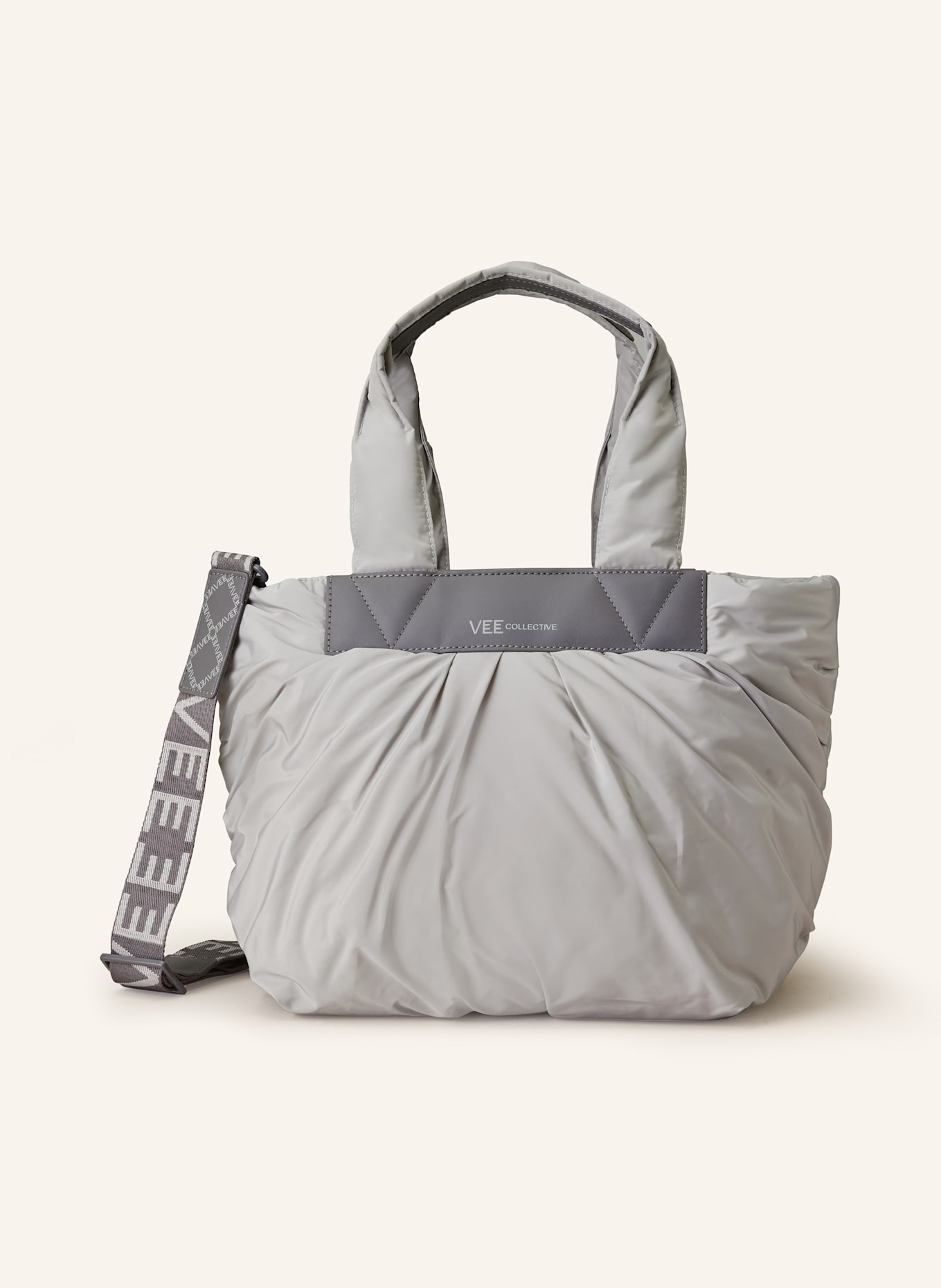 Vee Collective Shopper CABA TOTE with pouch: LIGHT GRAY