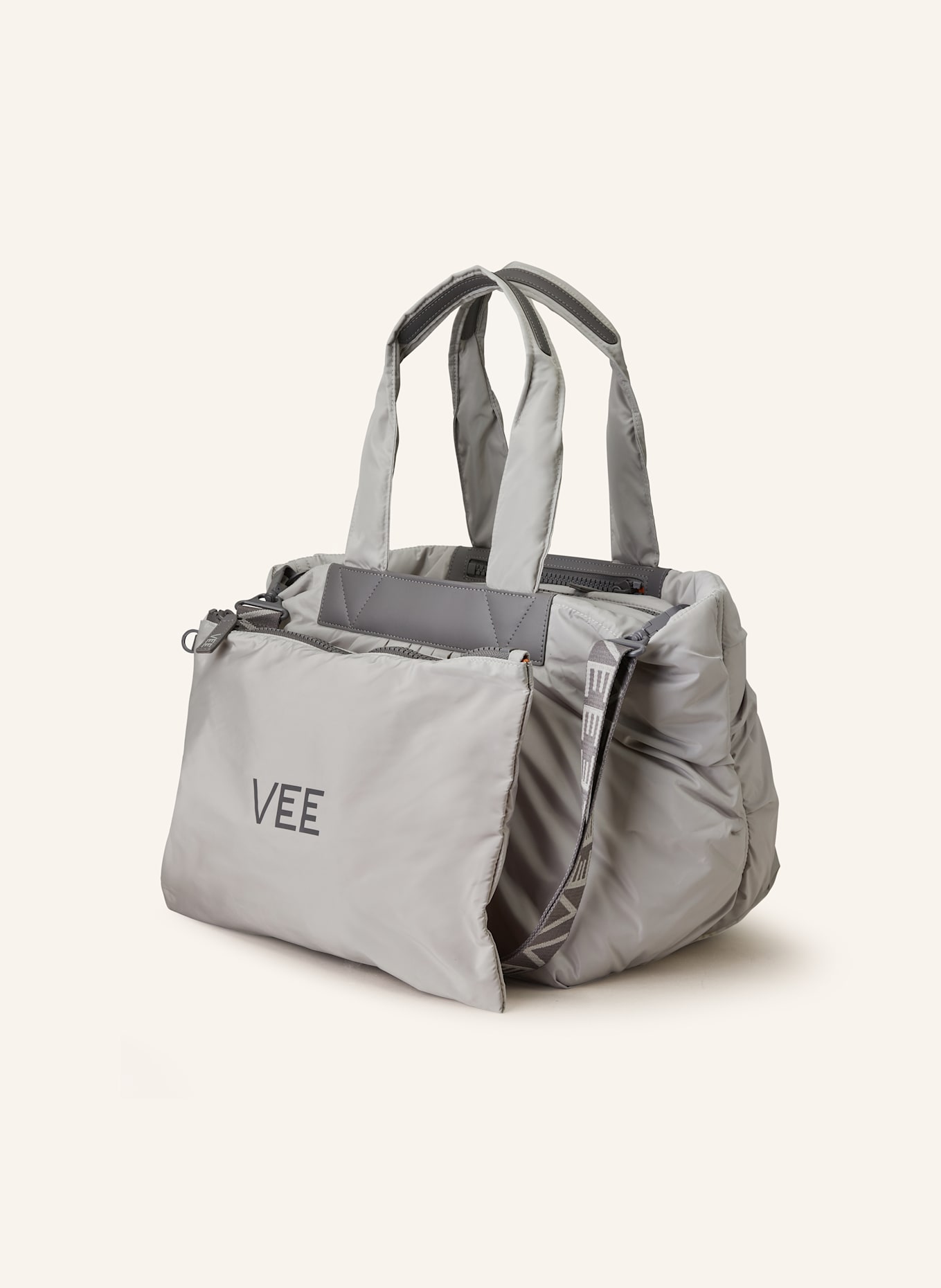 Vee Collective Shopper CABA TOTE with pouch: LIGHT GRAY