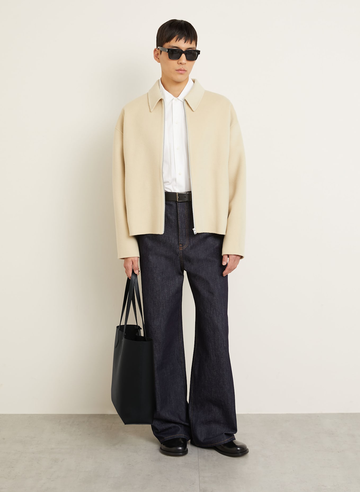 FERRAGAMO Torba shopper dwustronna z saszetką: CZARNY/ SZARY