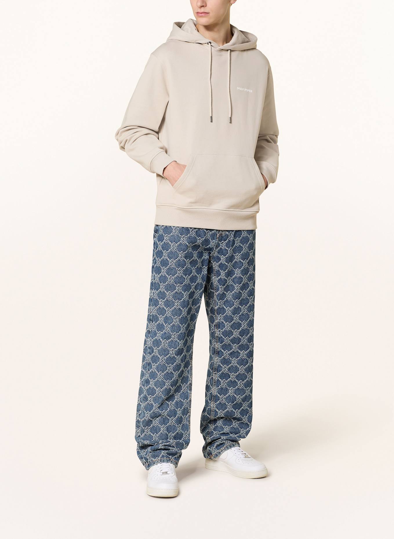 DAILY PAPER Mikina s kapucí DIAS: BÉŽOVÁ