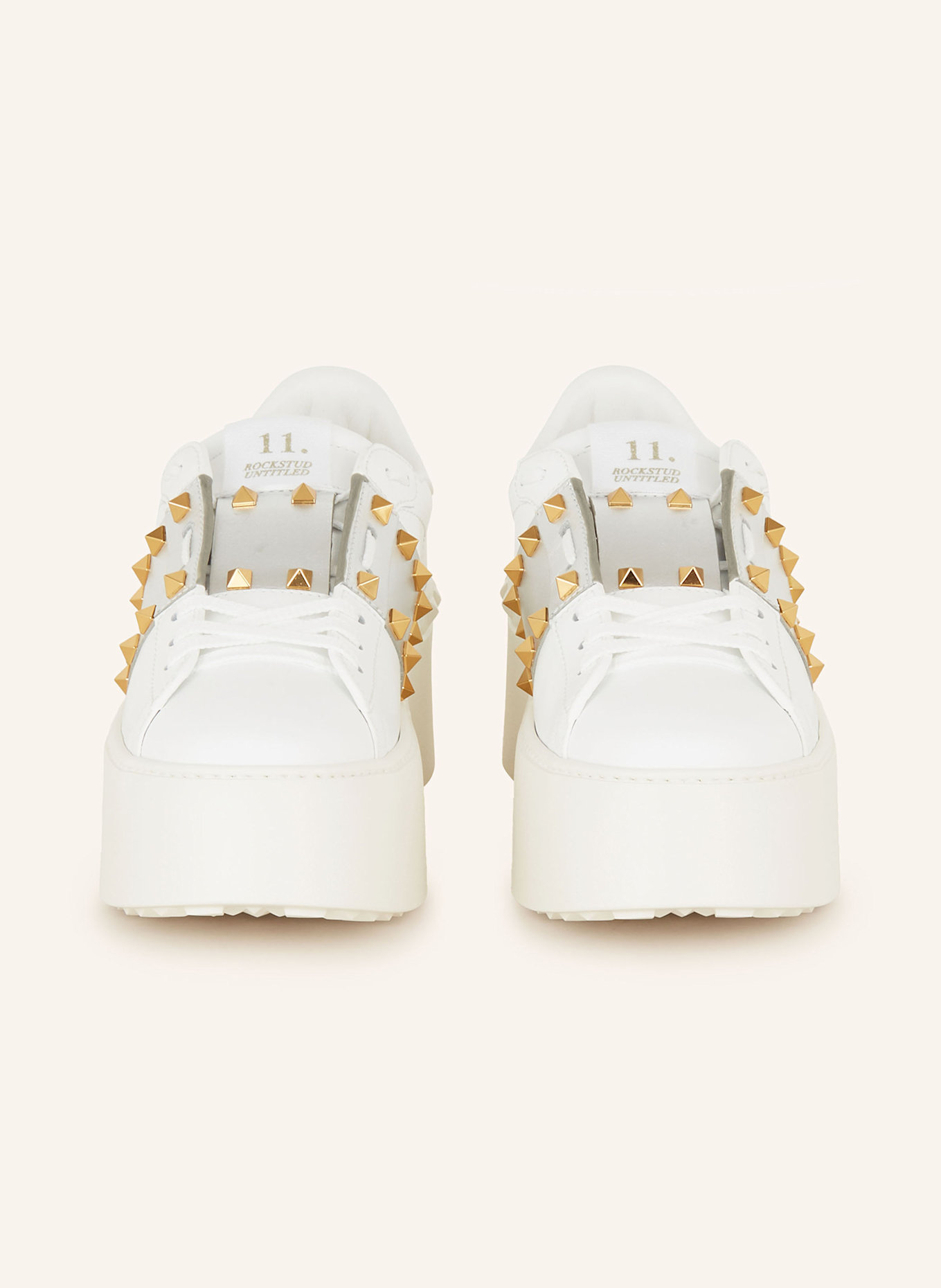 VALENTINO GARAVANI Sneaker ROCKSTUD UNTITLED: WEISS / SILBER