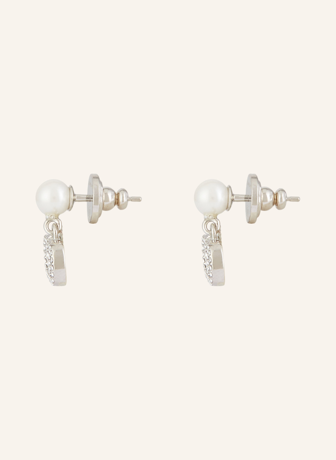 VALENTINO GARAVANI Clous d'oreilles VLOGO SIGNATURE PEARL: ARGENT / BLANC