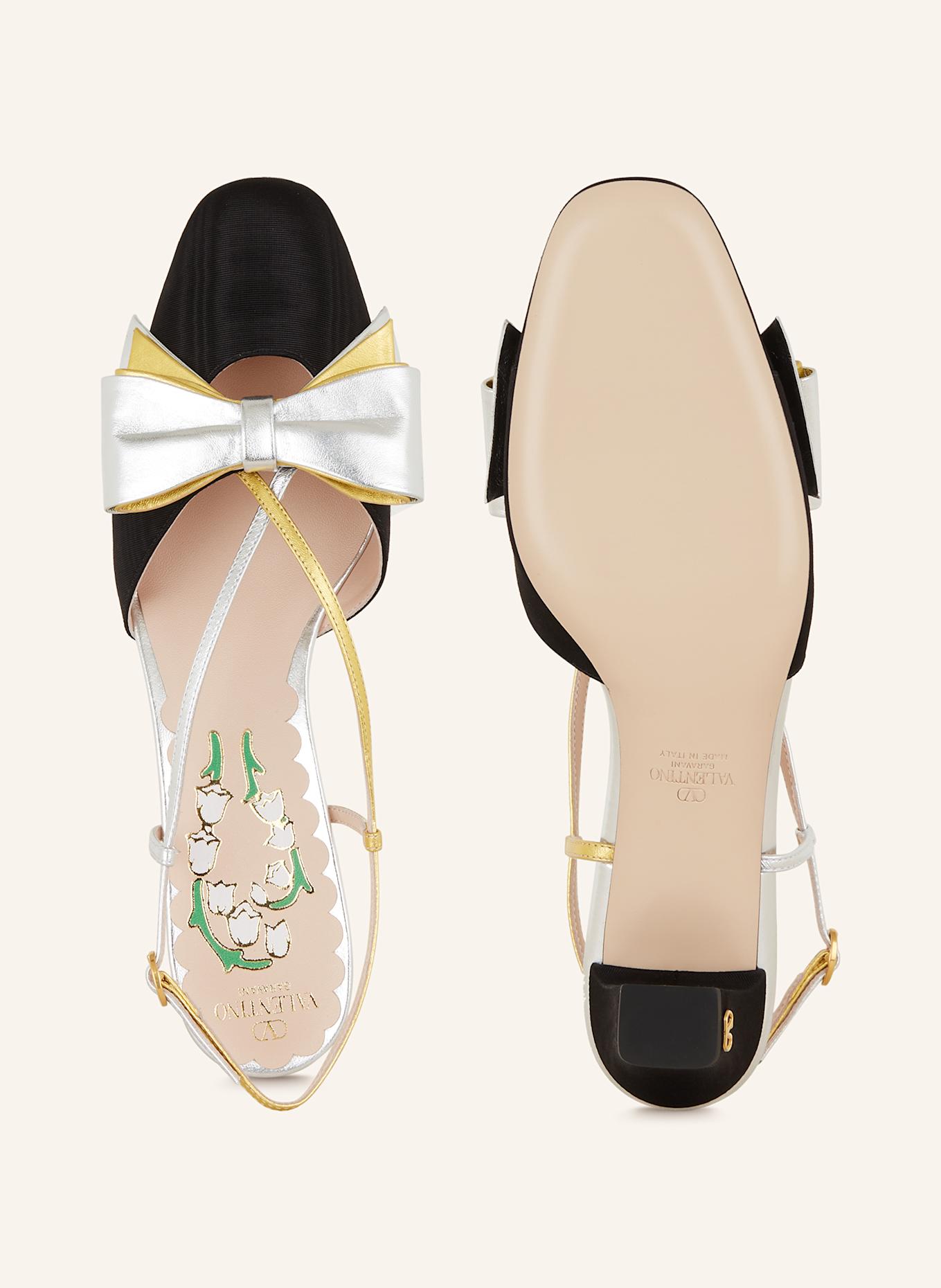 VALENTINO GARAVANI Slingpumps: WEISS/ SCHWARZ/ GOLD