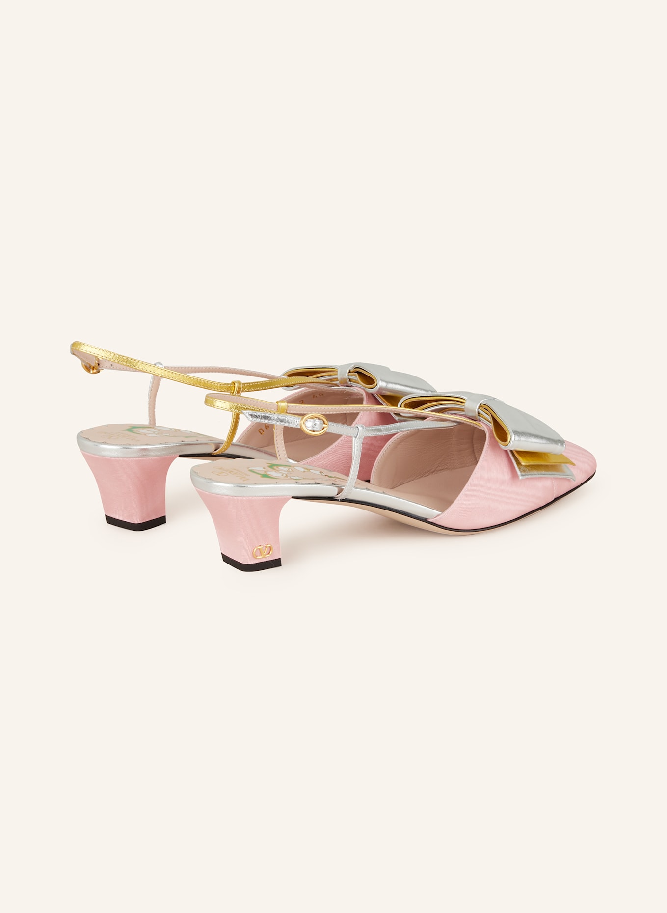 VALENTINO GARAVANI Slingpumps: ROSA/ SILBER/ GOLD