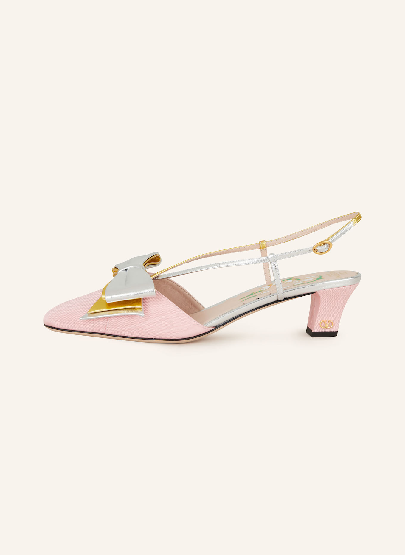 VALENTINO GARAVANI Slingpumps: ROSA/ SILBER/ GOLD