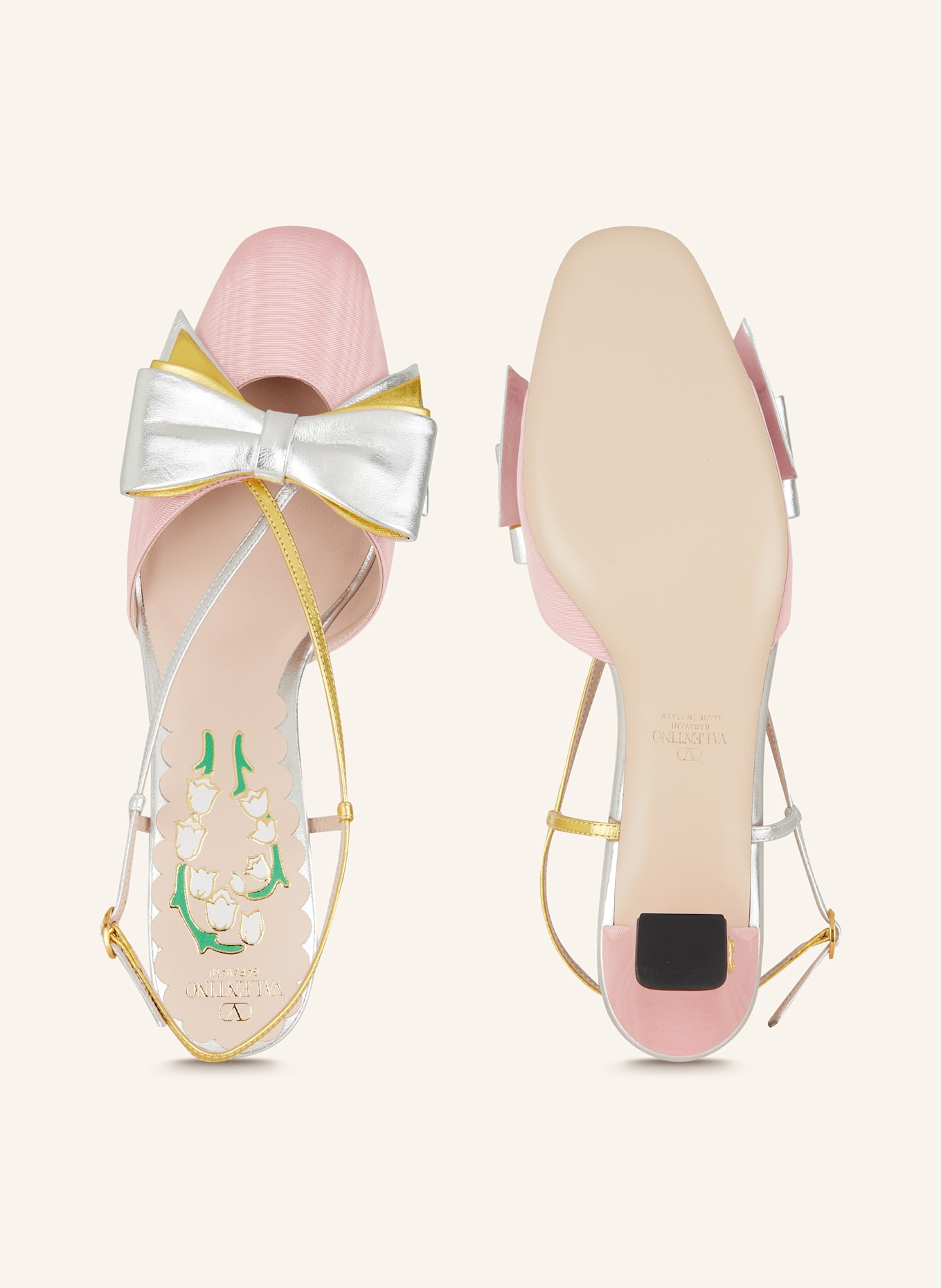 VALENTINO GARAVANI Slingpumps: ROSA/ SILBER/ GOLD