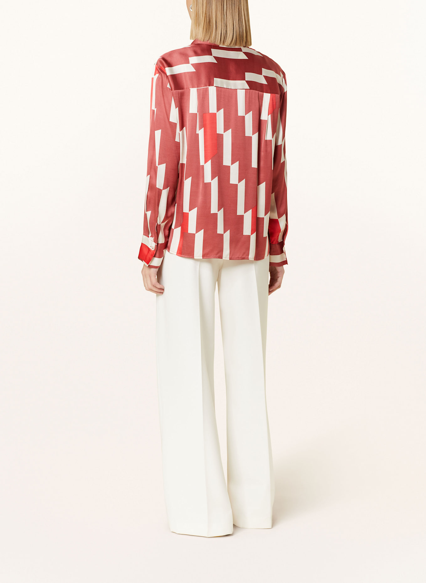 someday Hemdbluse ZINNOVA aus Satin: HELLROT / ECRU / ROT