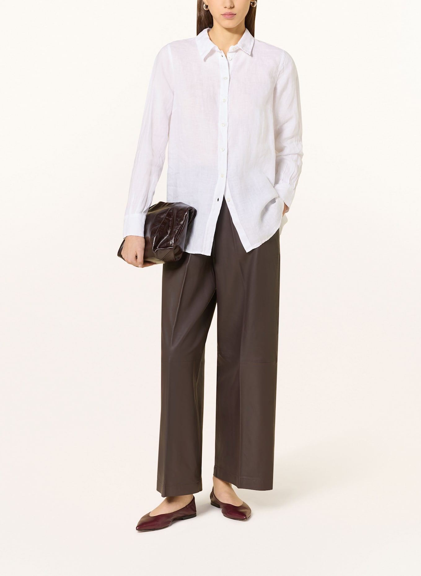 MOS MOSH Košilová halenka MMKARLI ze lnu: BÍLÁ