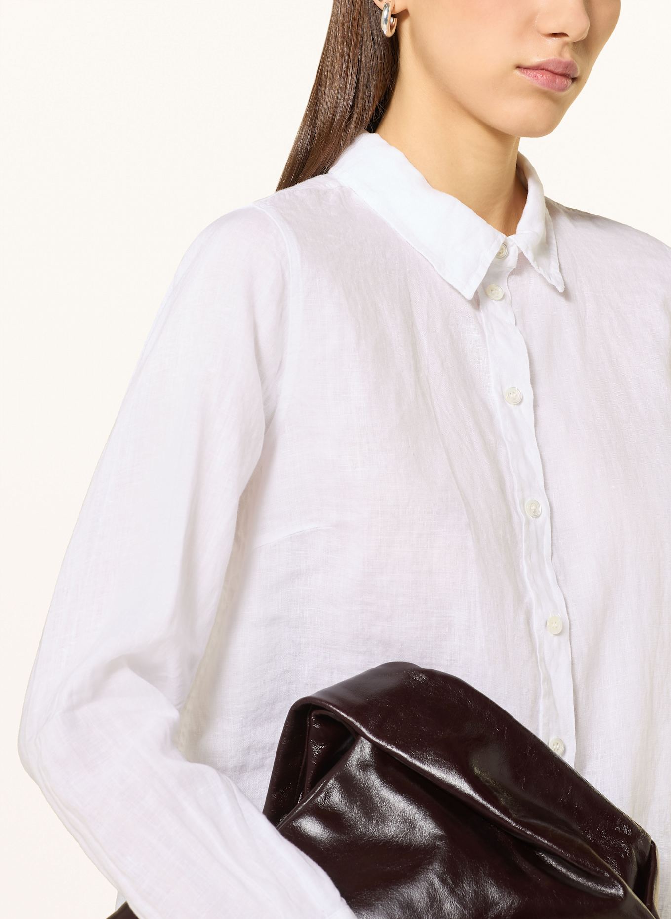 MOS MOSH Košilová halenka MMKARLI ze lnu: BÍLÁ