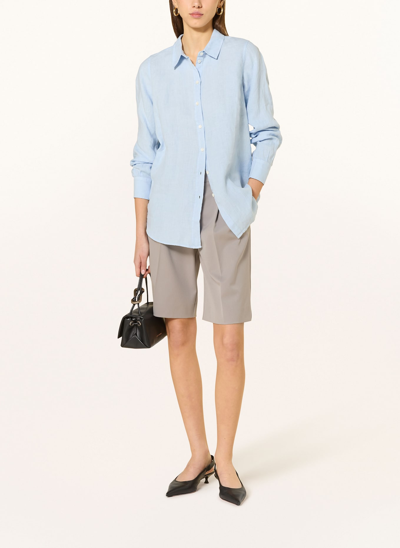 MOS MOSH Overhemd MMKARLI van linnen: LICHTBLAUW