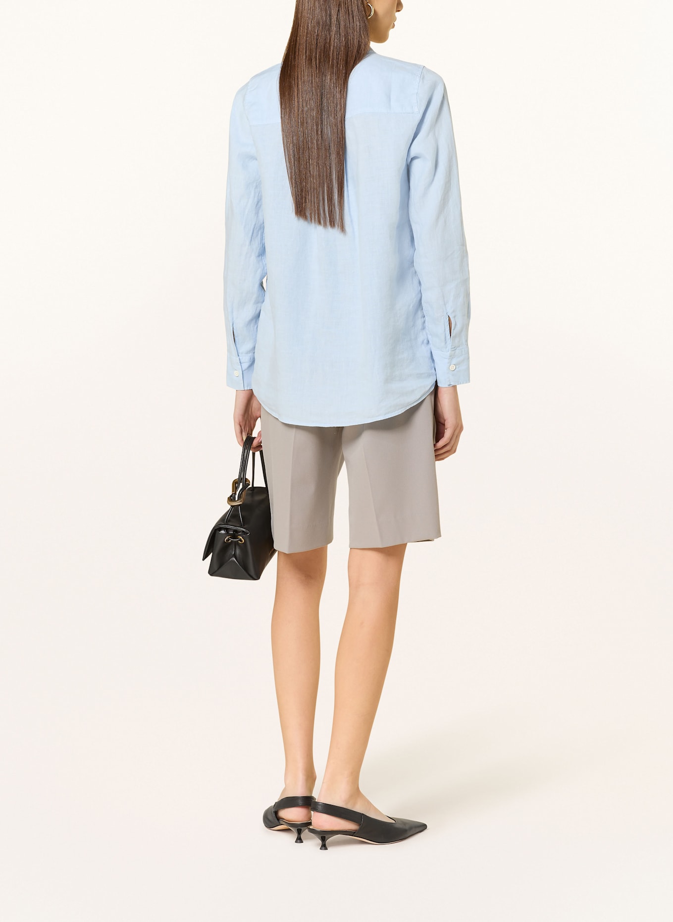 MOS MOSH Overhemd MMKARLI van linnen: LICHTBLAUW