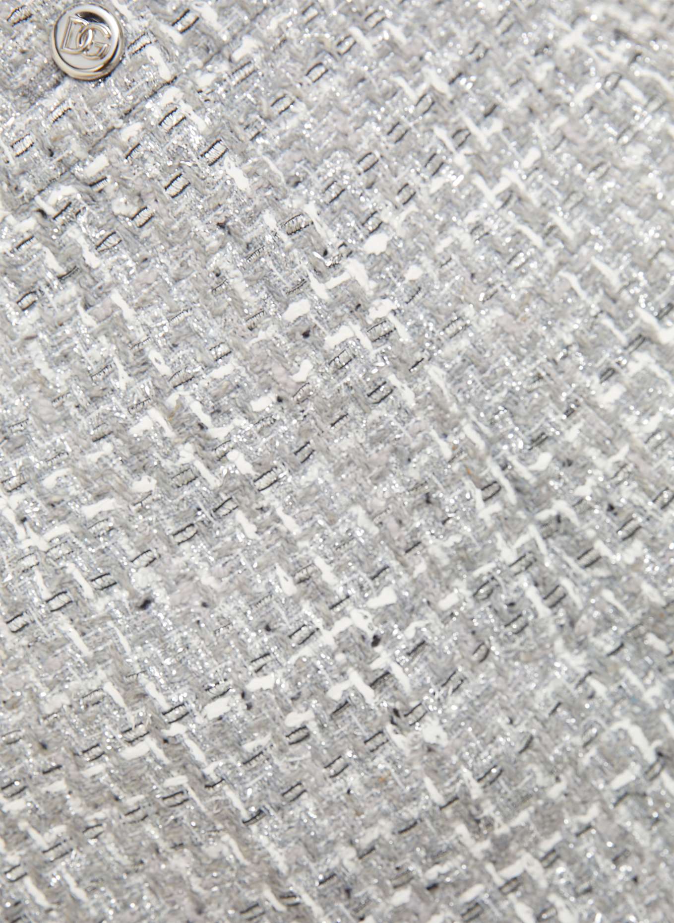 DOLCE & GABBANA Bouclé-shorts with glitter thread: LIGHT GRAY / WHITE / SILVER