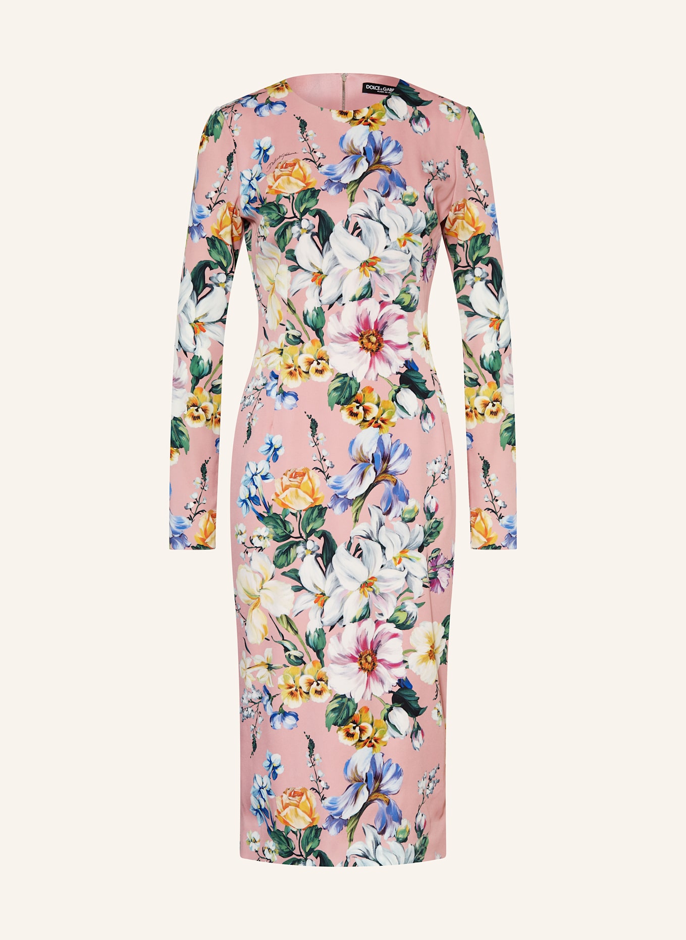 DOLCE & GABBANA Seidenkleid: ROSA / GRÜN / BLAU