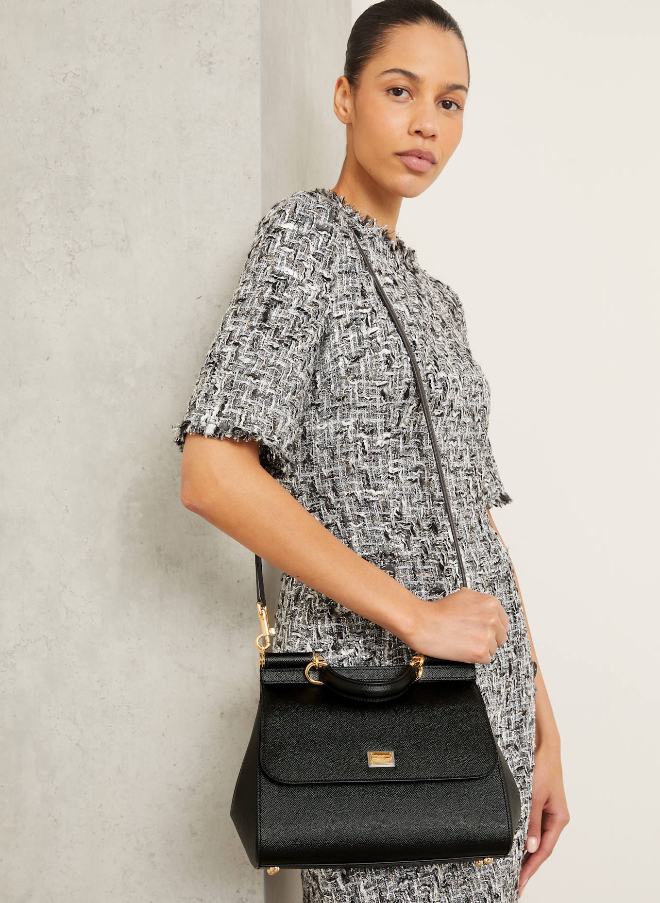 DOLCE & GABBANA Handtasche SICILY LARGE: SCHWARZ
