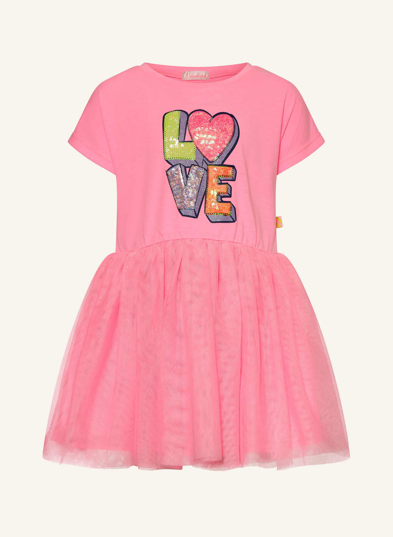 Billieblush Kleid mit Pailletten und Schmucksteinen: NEONROSA
