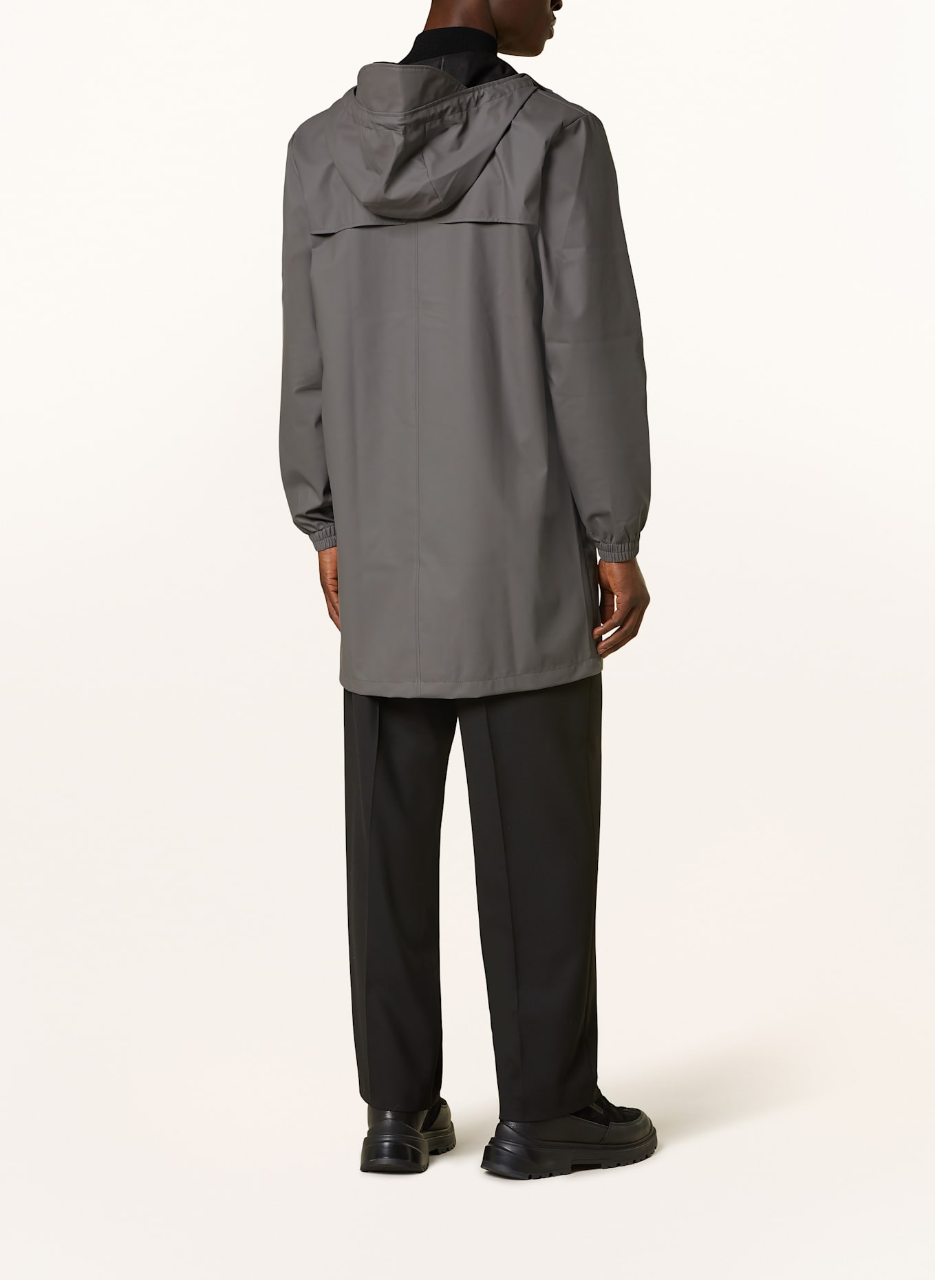 RAINS Regenmantel LONG STORM BREAKER W3: GRAU