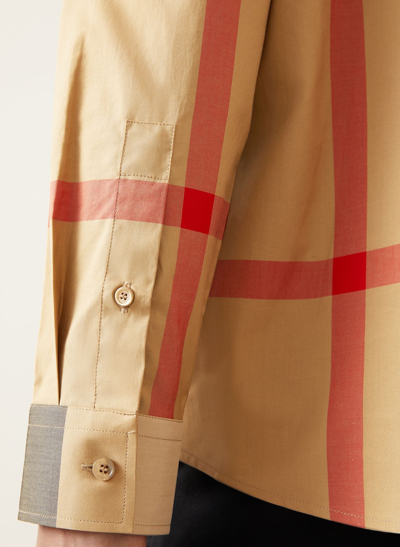 BURBERRY Shirt SUMMERTON regular fit: BEIGE / BLACK / RED