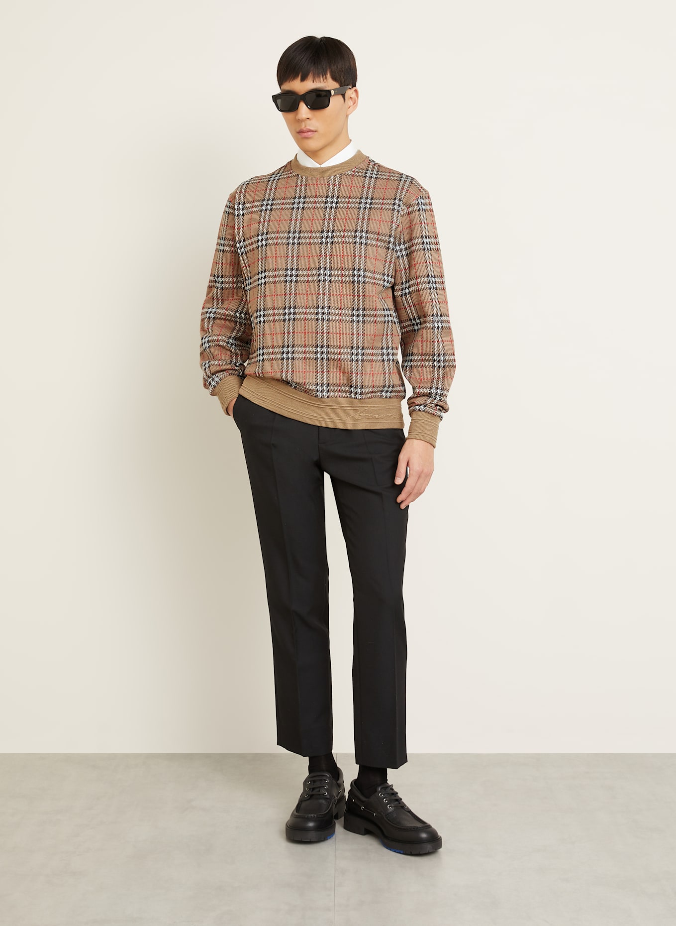 BURBERRY Bluza nierozpinana: CAMELOWY / CZARNY / CZERWONY