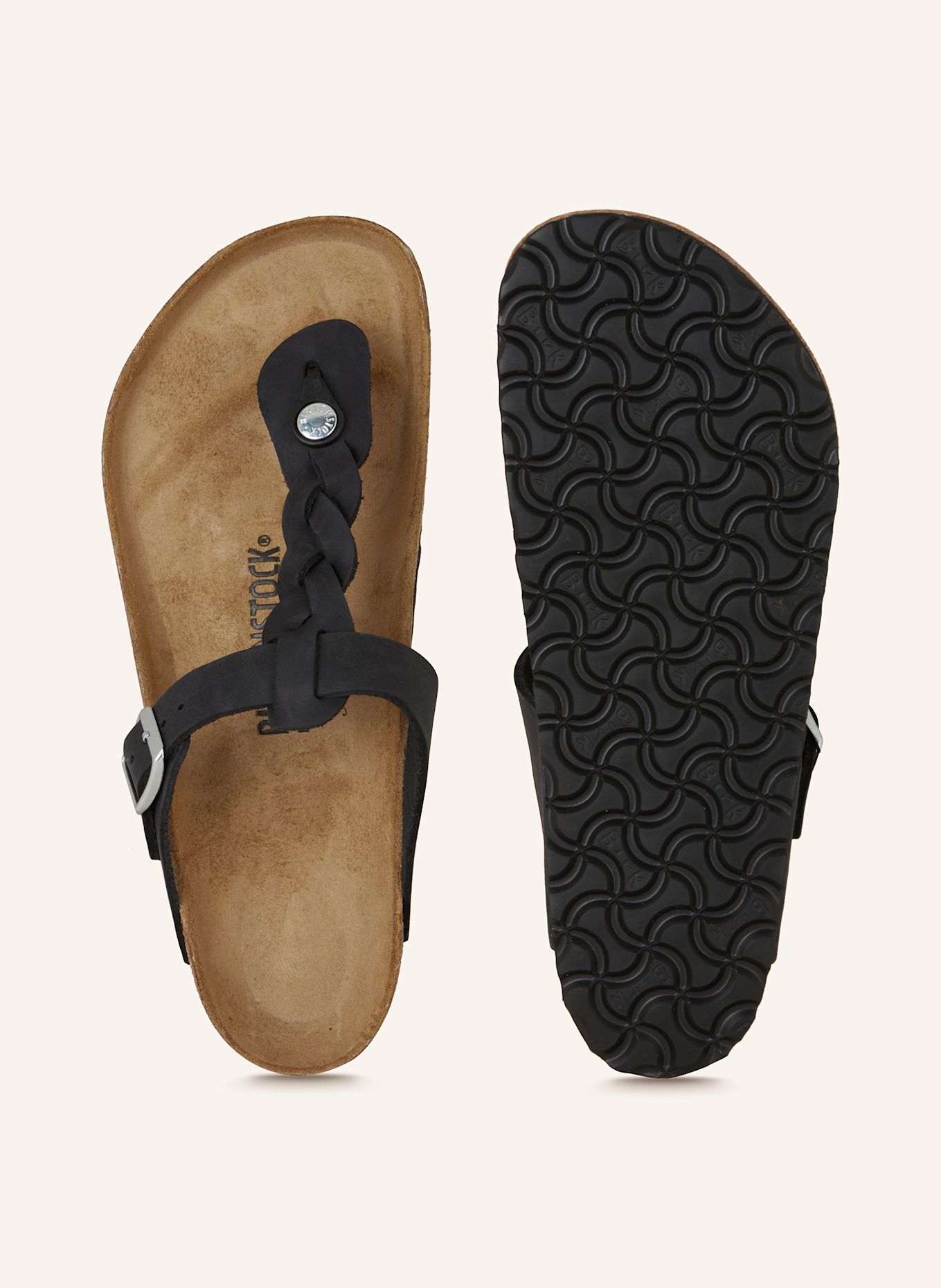 BIRKENSTOCK GIZEH BRAIDED LEOI flip flops, Color: BLACK (Image 5)