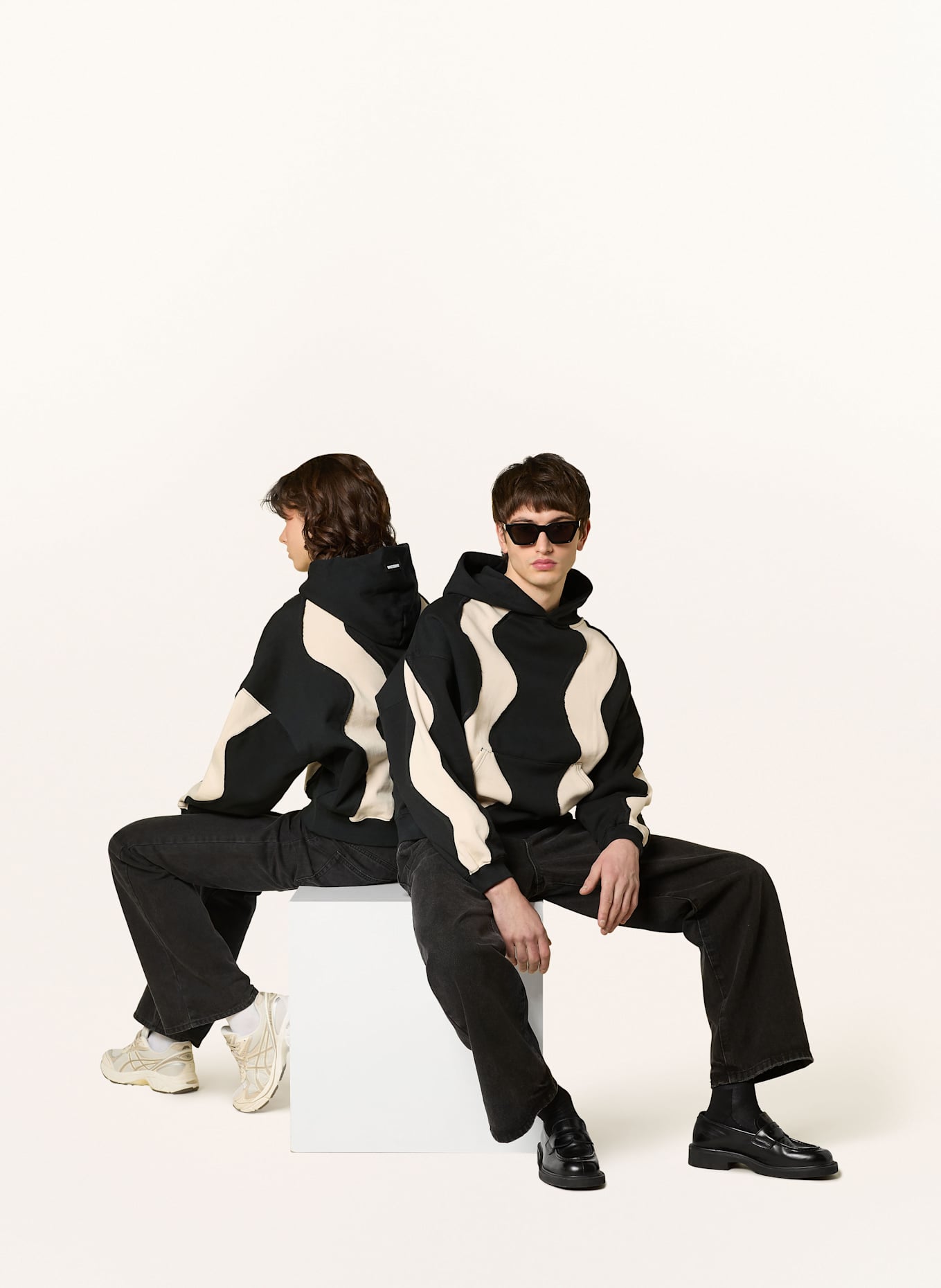 WRSTBHVR BILLAL hoodie: BLACK/ ECRU