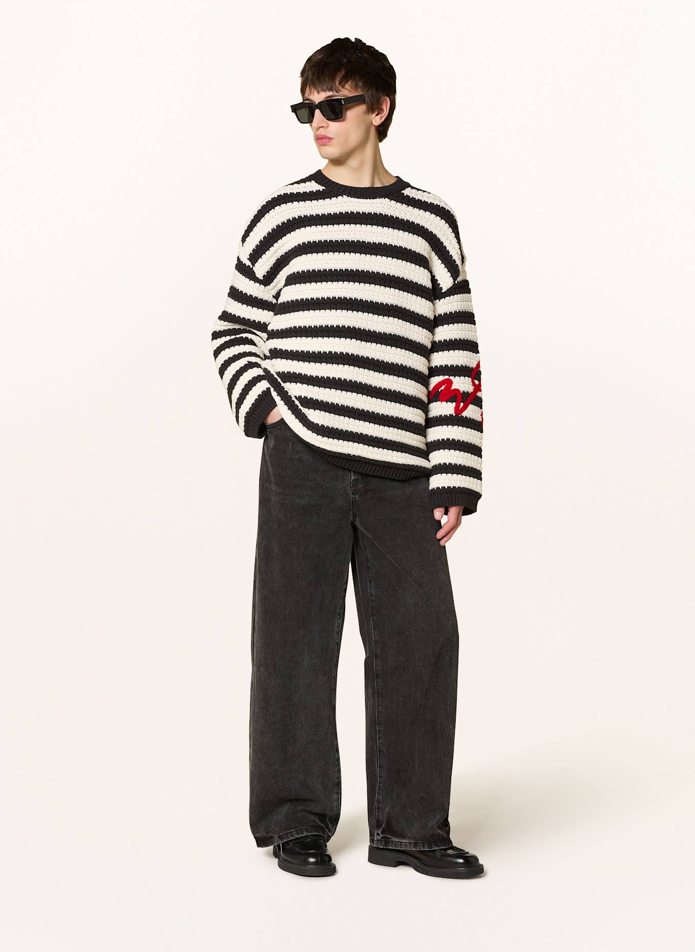 WRSTBHVR LEMMY baggy fit jeans: FADED BLACK