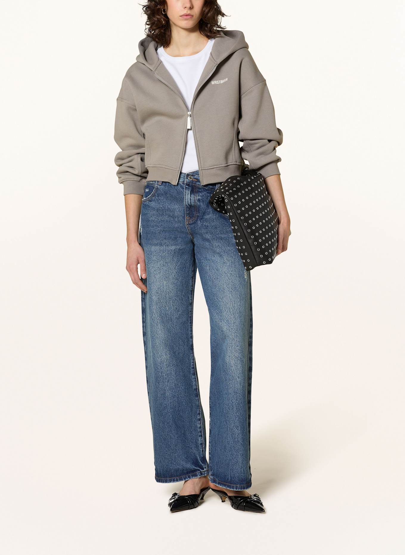 WRSTBHVR Sweat jacket ERIA: TAUPE